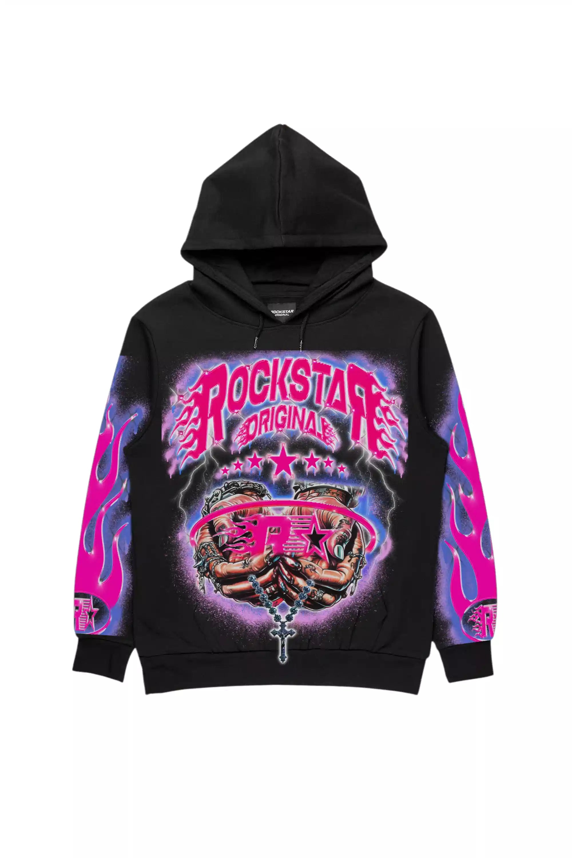 Zeniyah Black Graphic Hoodie
