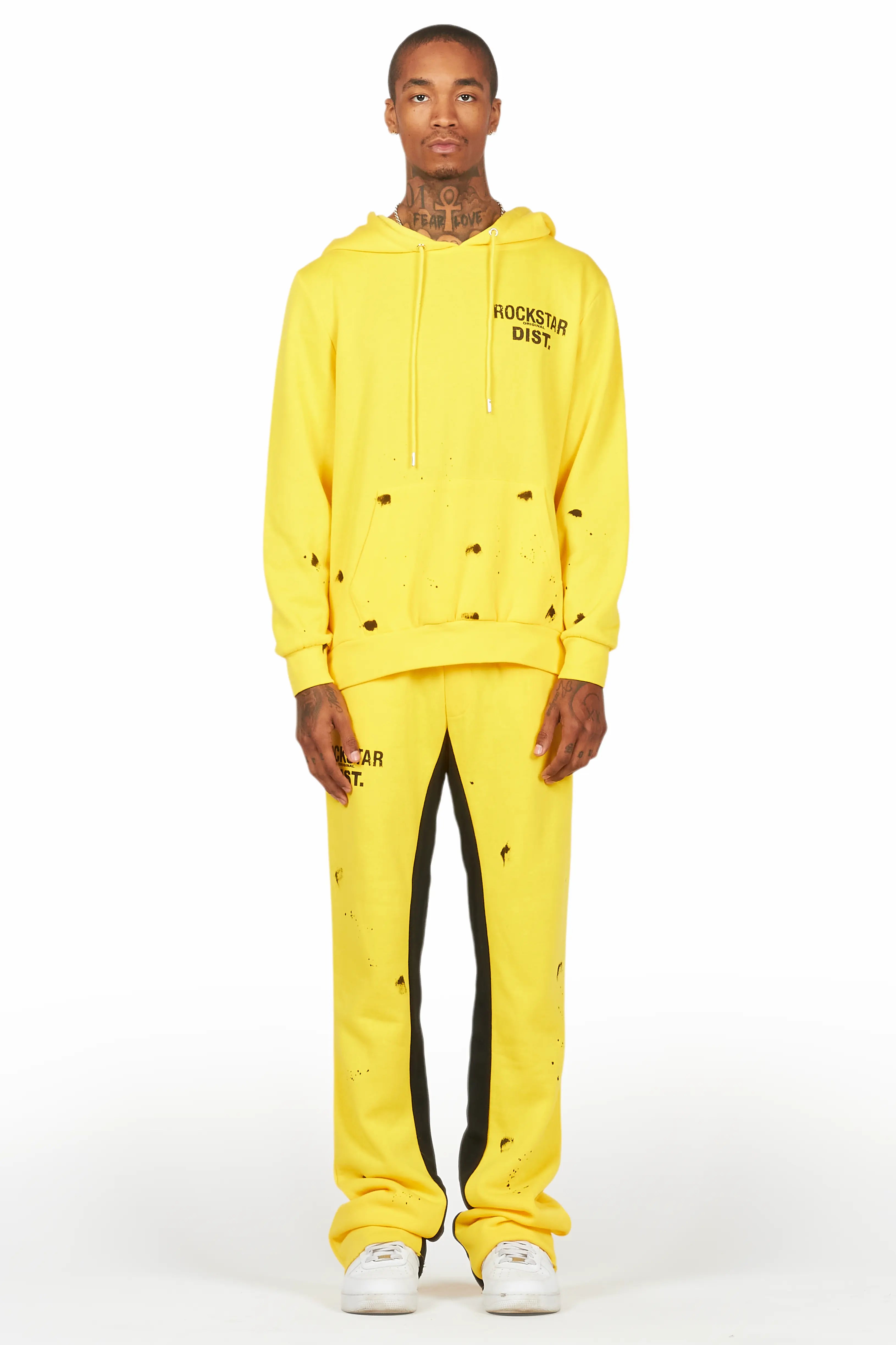 Raffer Yellow Hoodie Baggy Fit Pant Track Set