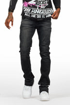 Dag Dark Grey Stacked Flare Jean