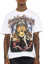 Airhart White Graphic Rhinestone T-Shirt