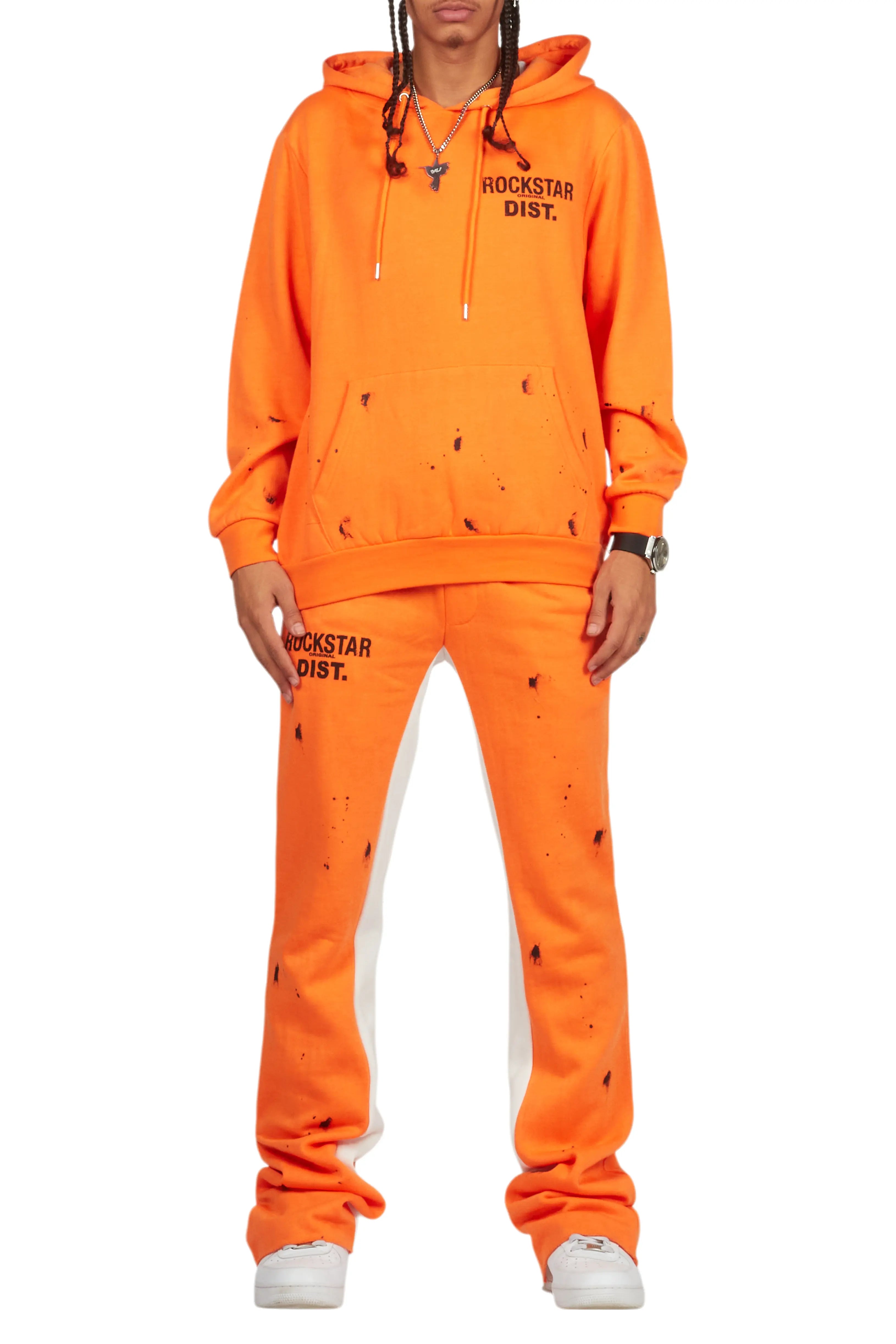 Raffer Orange Hoodie Baggy Fit Pant Track Set