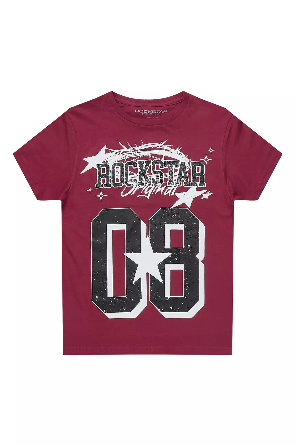 Boys Allstar Burgundy/White Graphic T-Shirt