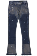 Serrano Navy Stacked Flare Jean