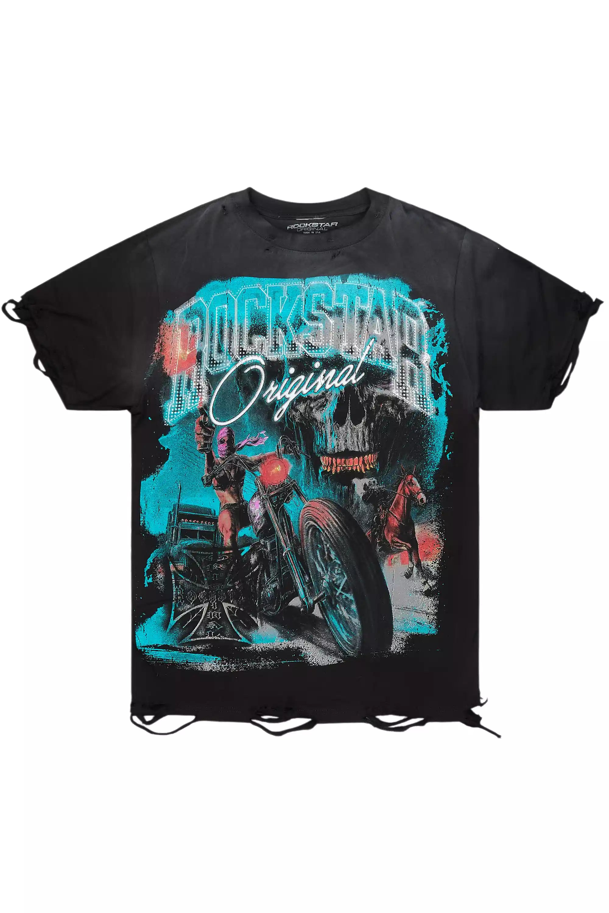 Trezion Black/Multi Oversized Graphic T-Shirt