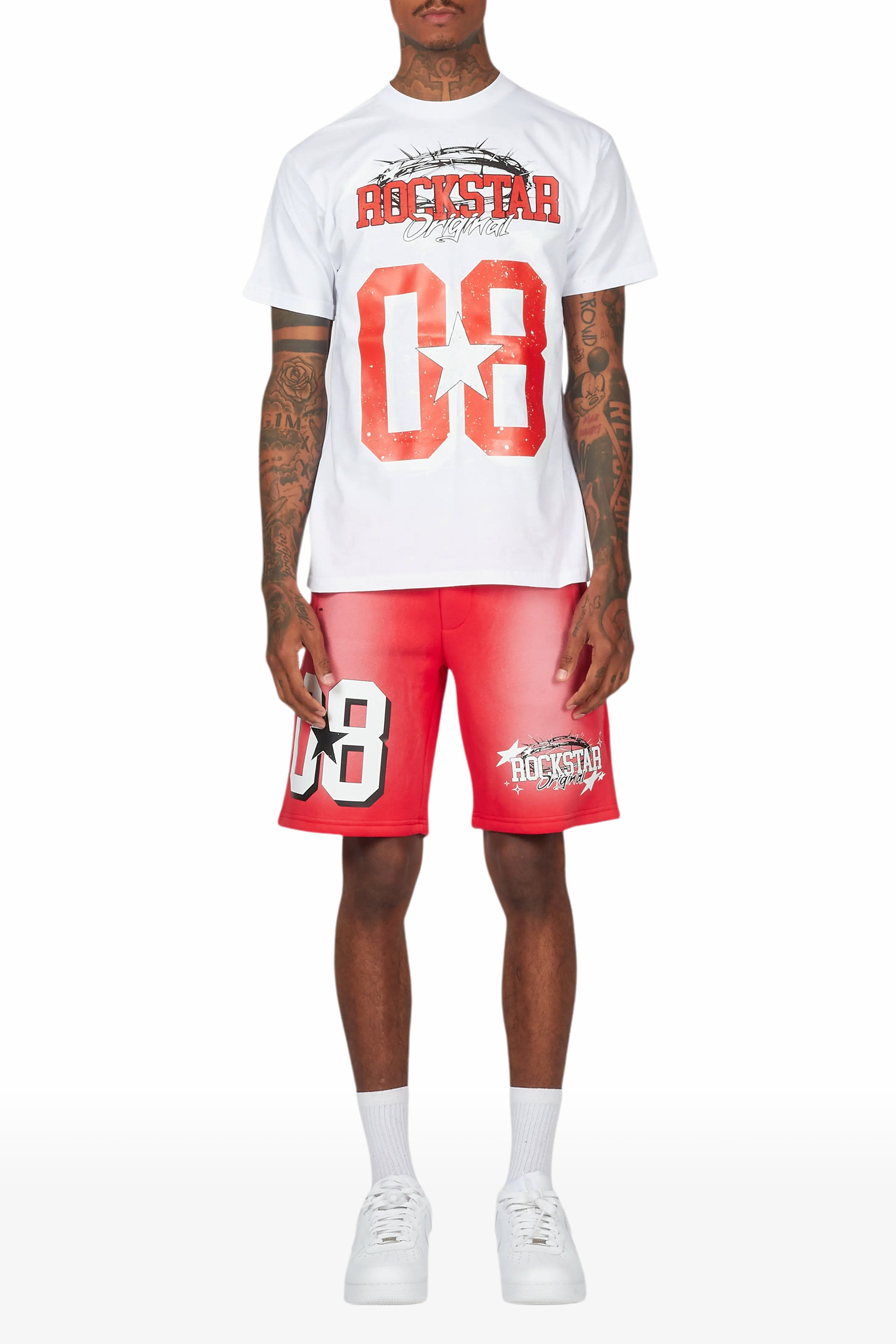 Allstar White/Red T-Shirt Short Set