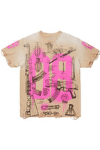 Nesta Beige Oversized Graphic T-Shirt