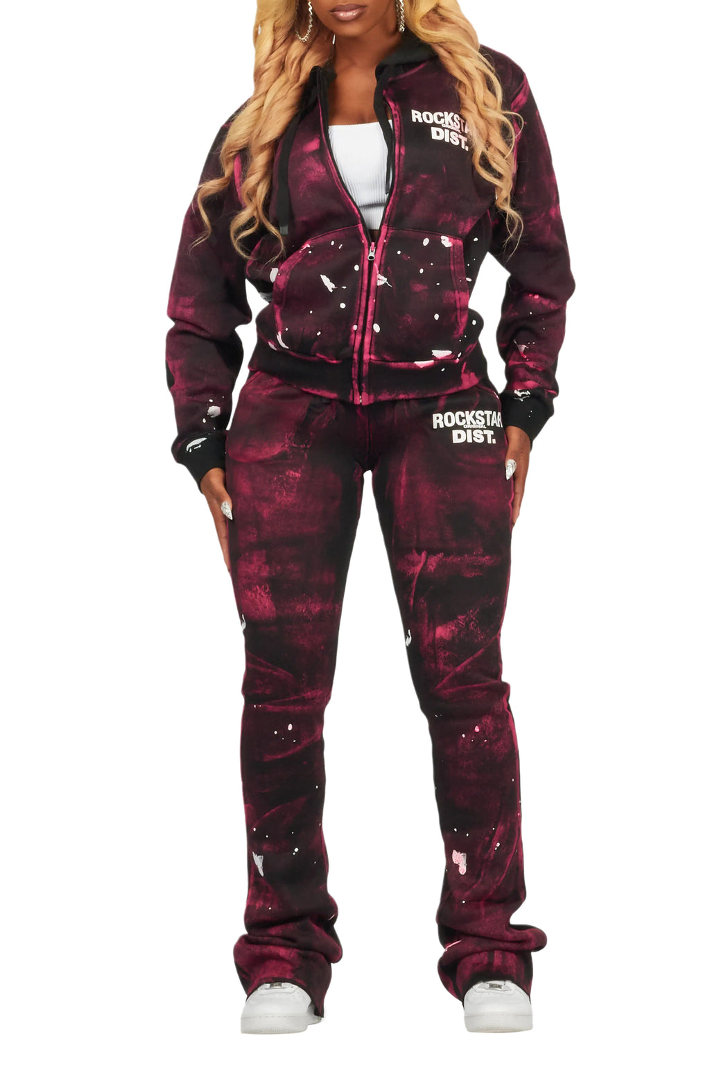 Martina Black Zip Up Super Stacked Trackset