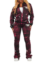 Martina Black Zip Up Super Stacked Trackset