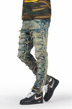 Pasha Indigo Slim Fit Frayed Jean