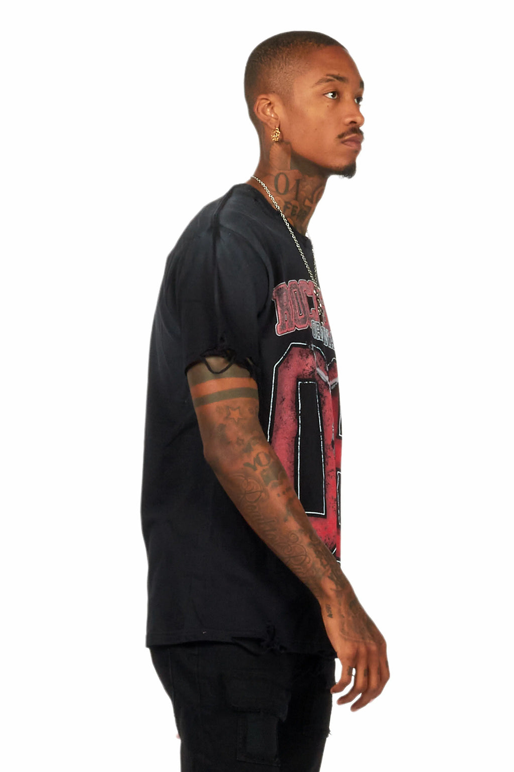 Fields Black/Red Oversized Graphic T-Shirt