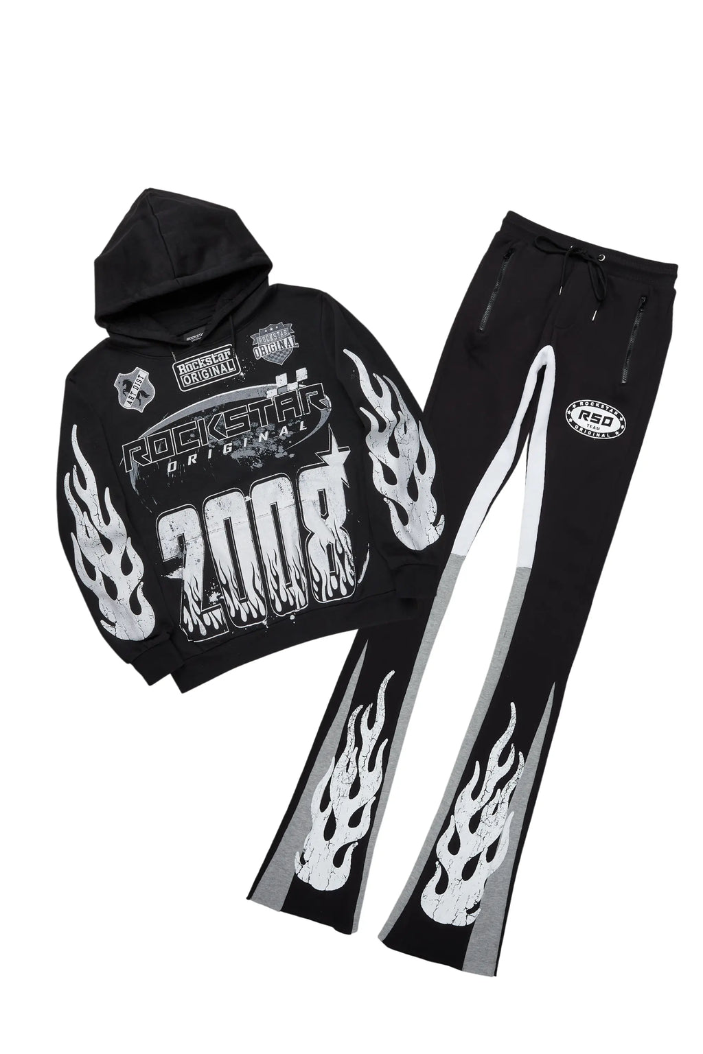 Amos Black Hoodie/Super Stacked Hoodie Track Set