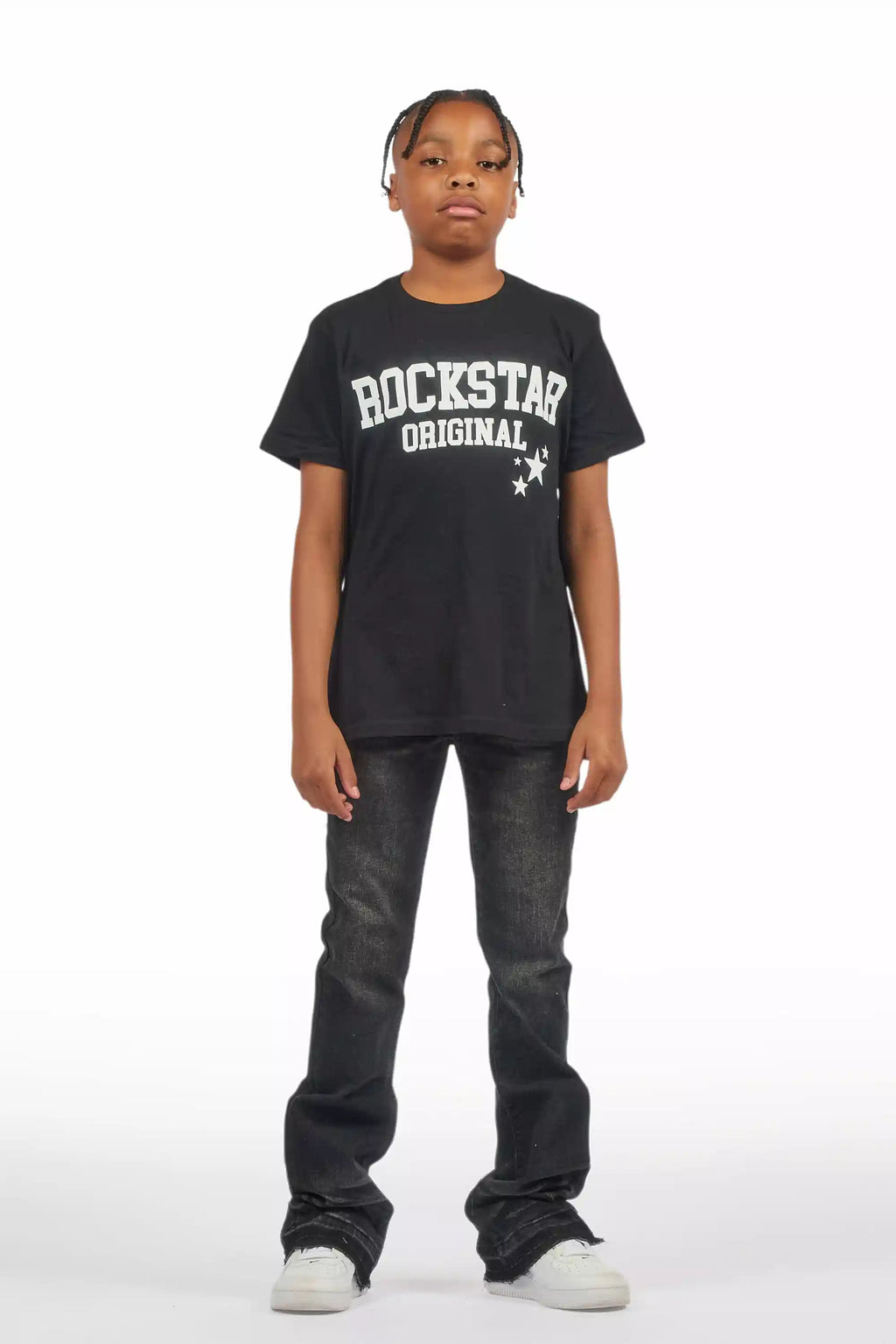 Boys Dag Black Wash Stacked Flare Jean