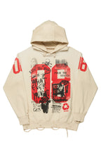 Grill Beige Distressed Graphic Hoodie