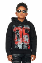 Boys Beau Black Graphic Hoodie