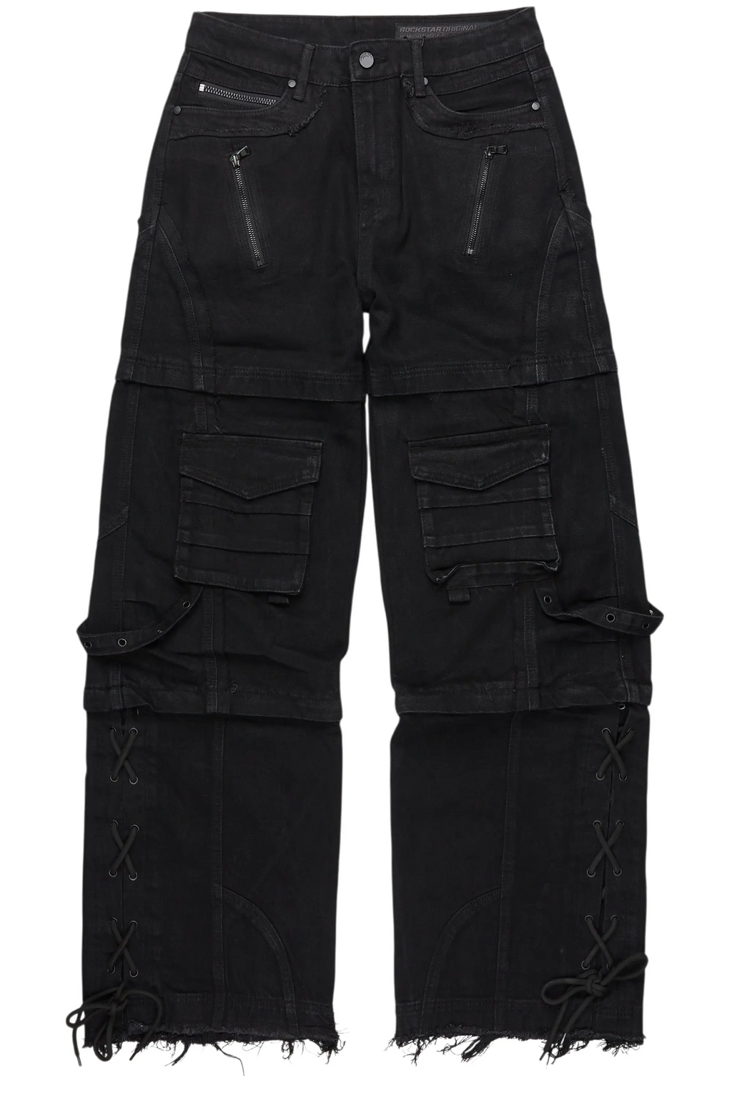 Three Maxi Jet Black Baggy Fit Jean