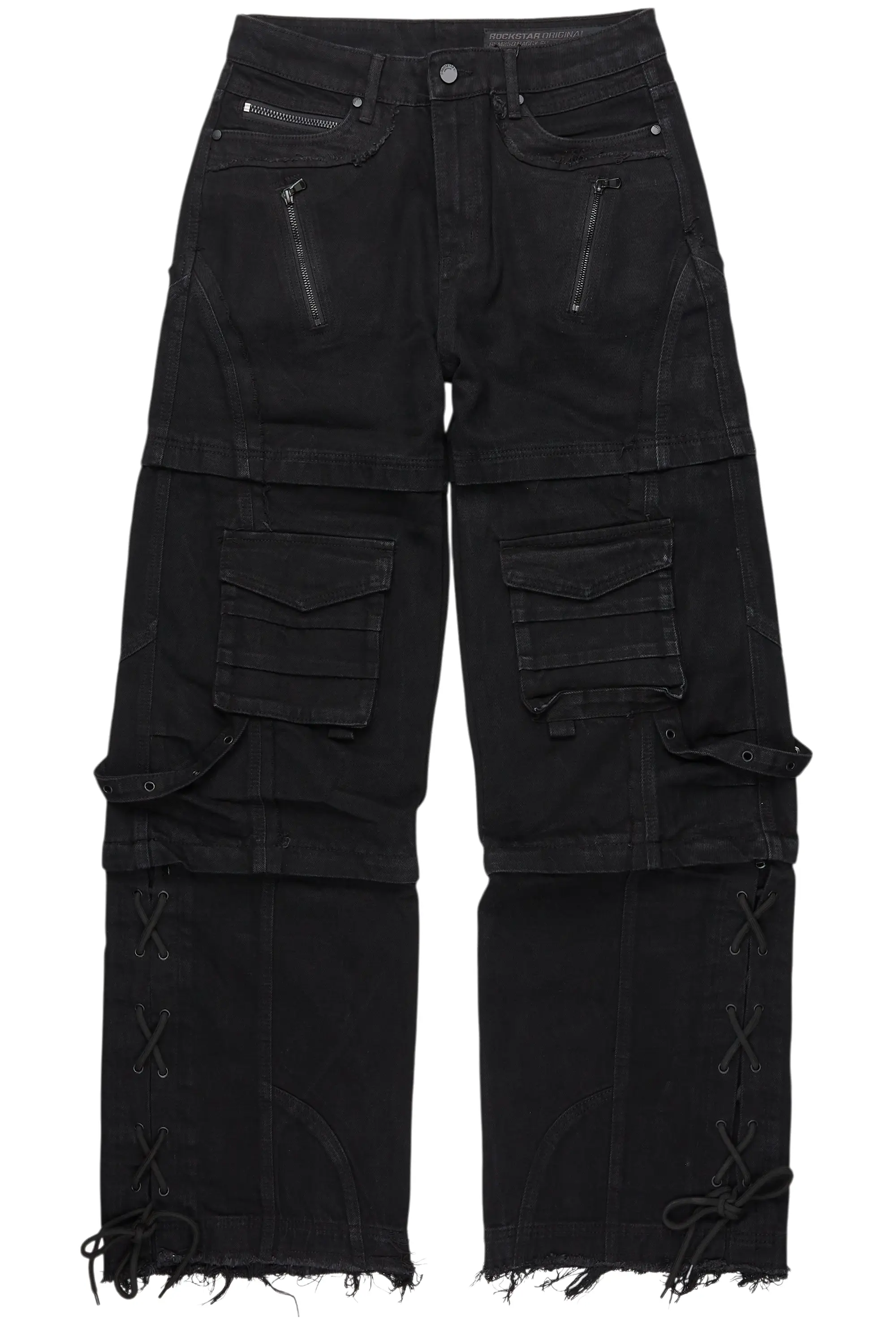 Three Maxi Jet Black Baggy Fit Jean