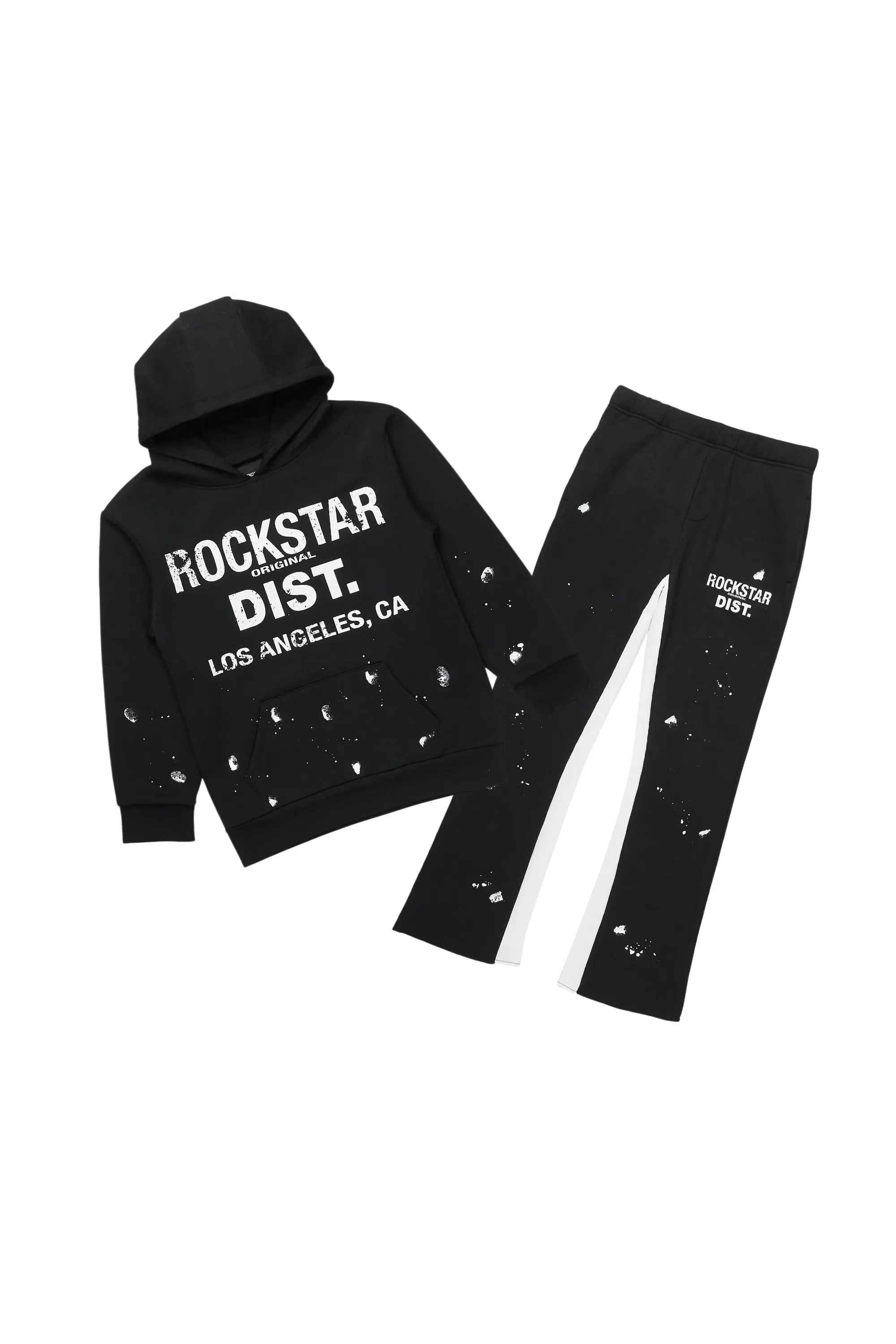 Boys Raffer Black/White Stacked Pant Set