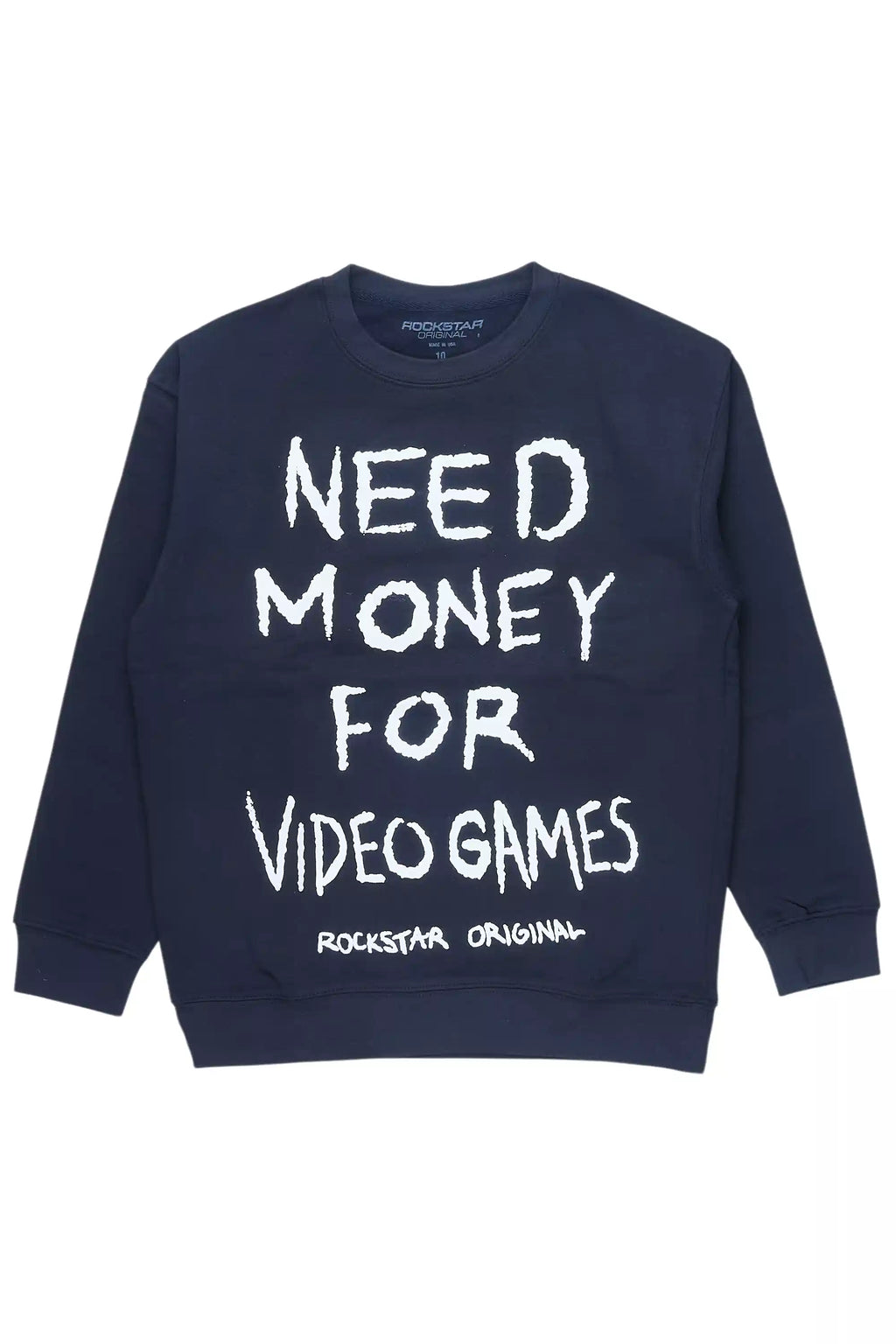 Boys M4 Video Games Navy/White Graphic Crewneck