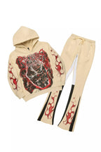 Torrez Beige/Red Hoodie/Stacked Track Set