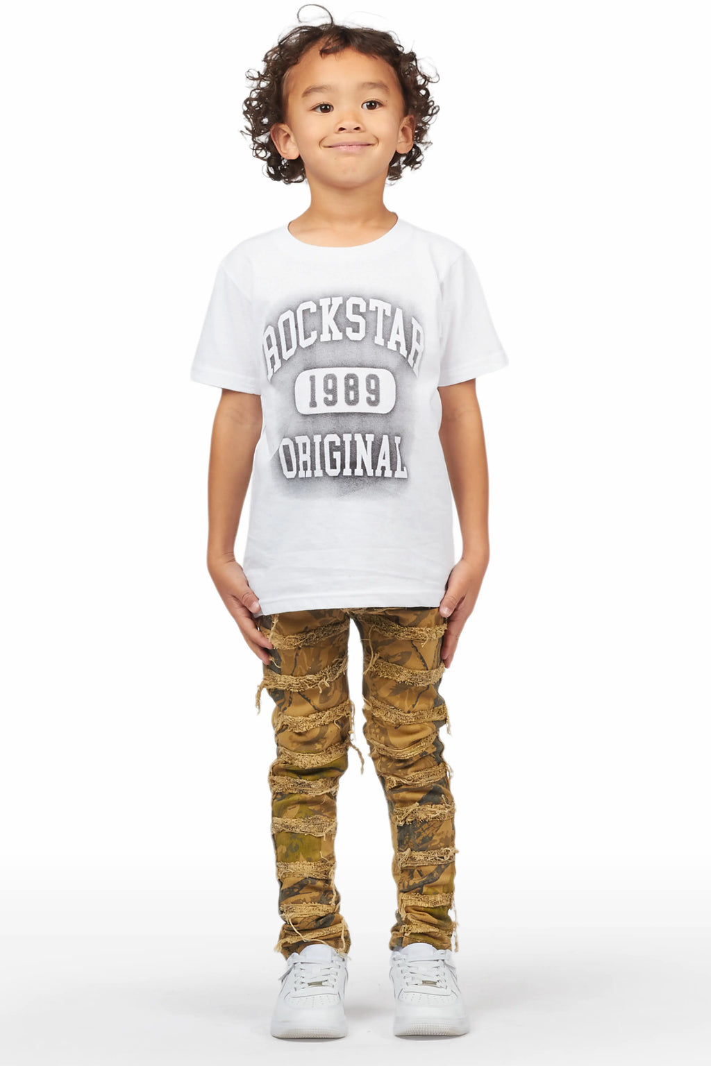 Boys Mahak Timber Camo Frayed Jeans