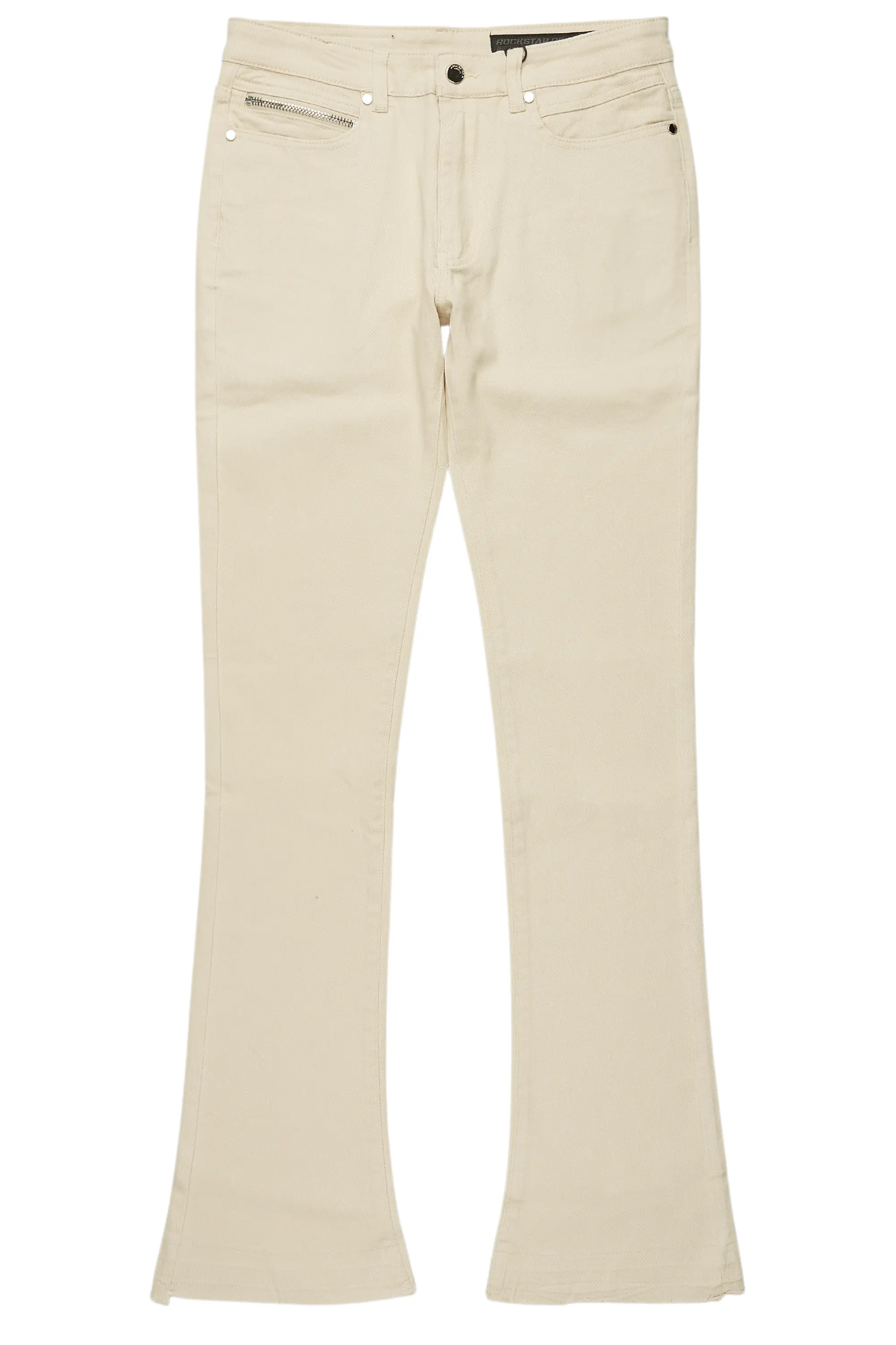 Dag Beige Stacked Flare Jean