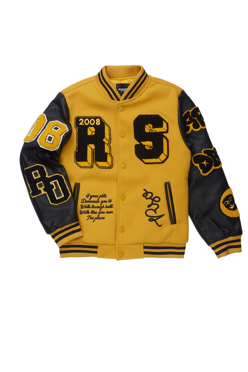 Boys Leslaw Yellow/Black Varsity Jacket