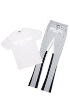 Sana Heather Grey T-Shirt/Stacked Track Pant Set