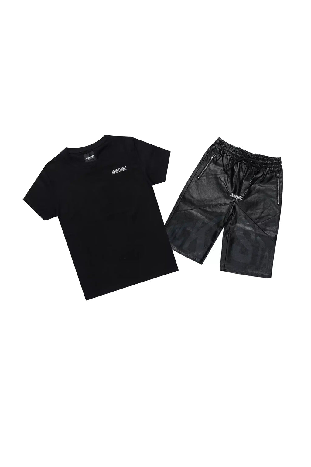 Boys Zayn Black/Black Graphic Short Set