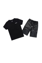 Boys Zayn Black/Black Graphic Short Set