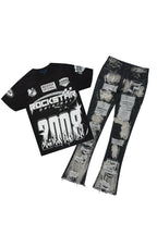 Amos Black T-Shirt/Stacked Flare Jean Bundle