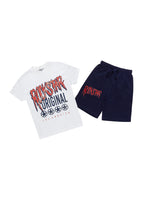 Boys Wizzurd White/Navy T-Shirt/Short Set