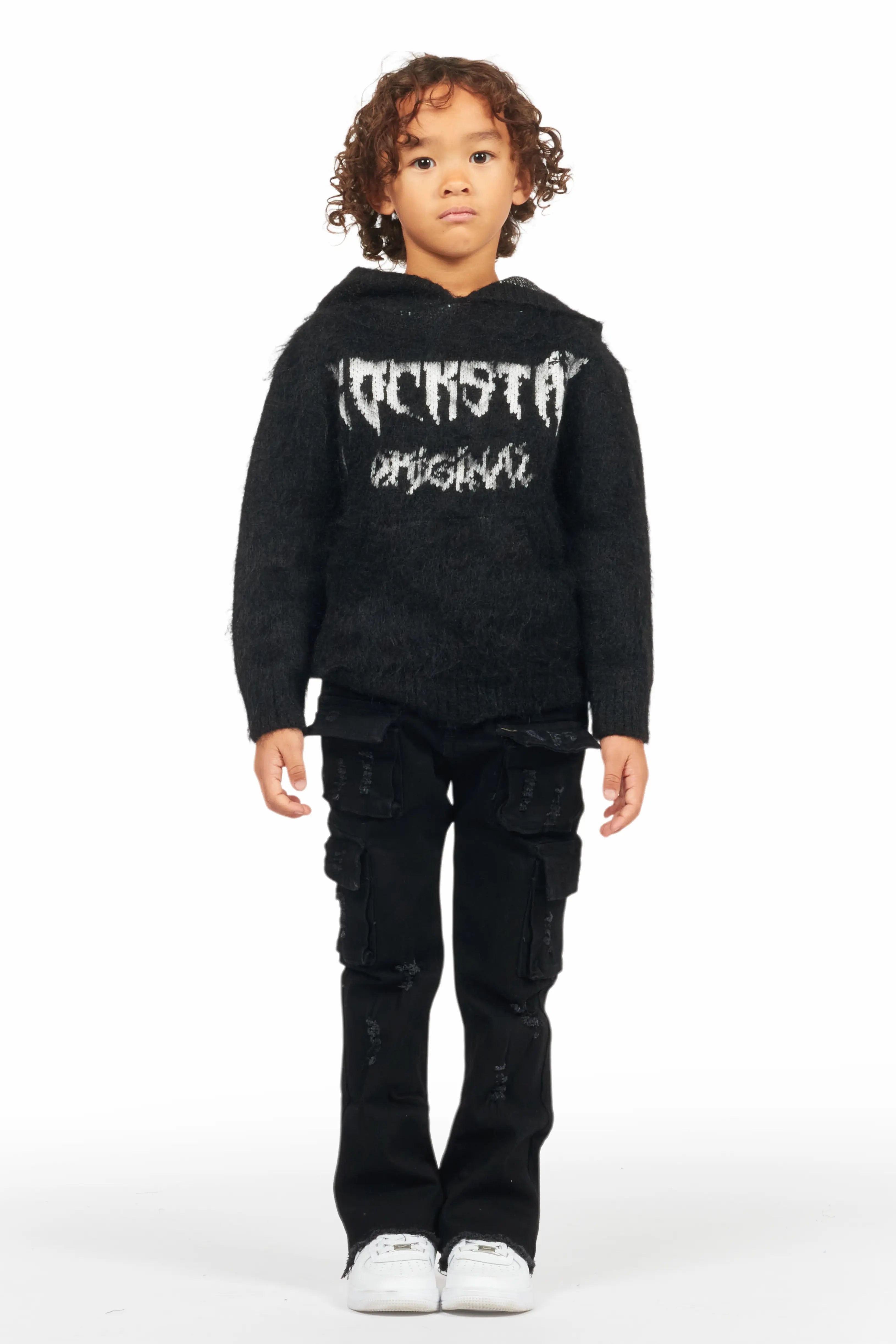 Boys Gentry Black Stacked Flare Jean