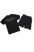 Sana Black/Black T-Shirt Cargo Shorts Set