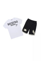 Boys Luton White/Black T-Shirt/Mesh Short Set