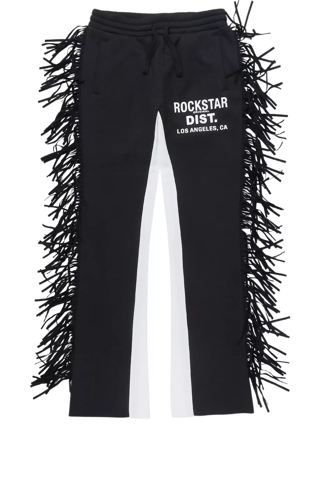 Girls Kendra Black Fringe Stacked Flare Pant