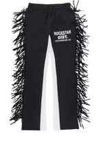 Girls Kendra Black Fringe Stacked Flare Pant