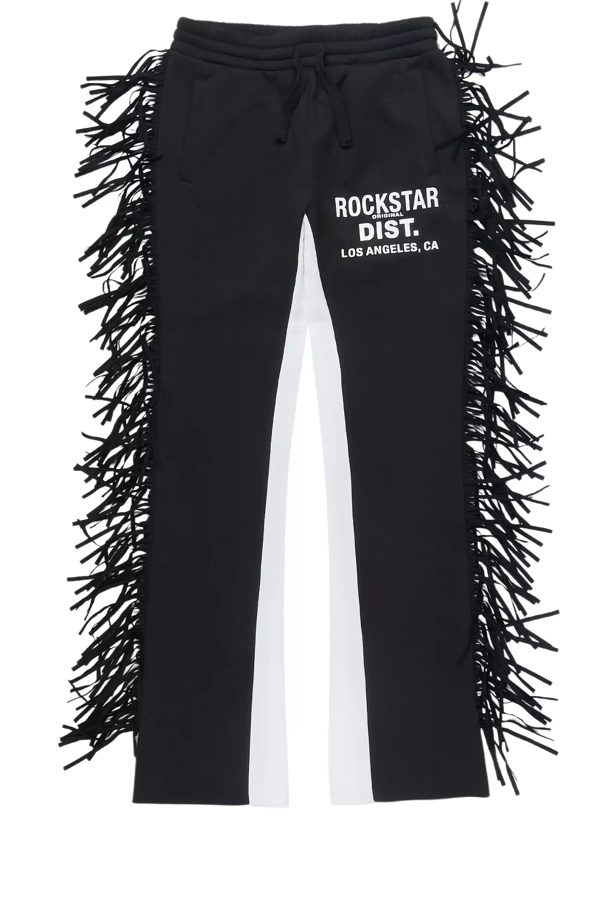 Girls Kendra Black Fringe Stacked Flare Pant