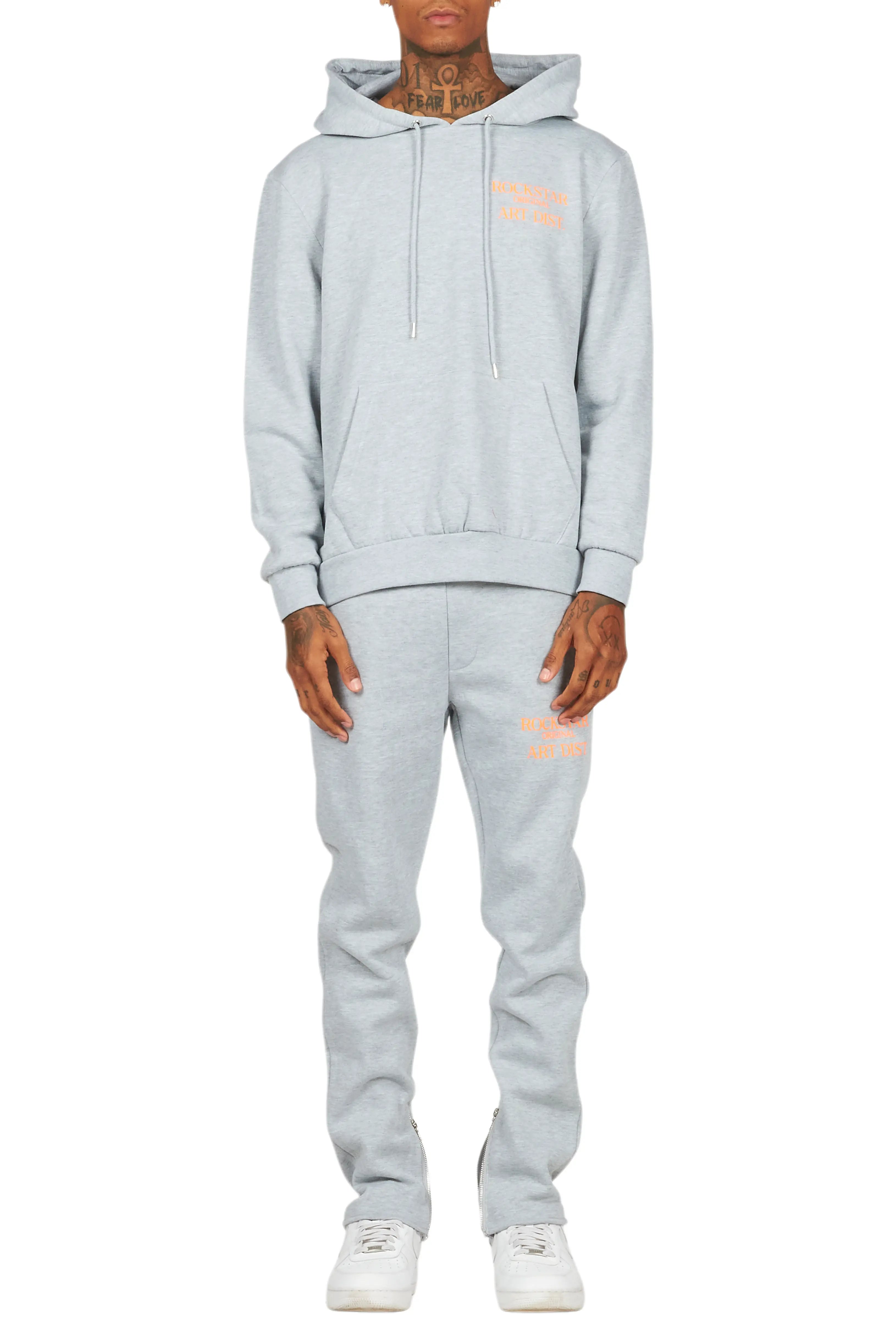 Briggs Grey/Orange Hoodie/Slim Fit Track Set