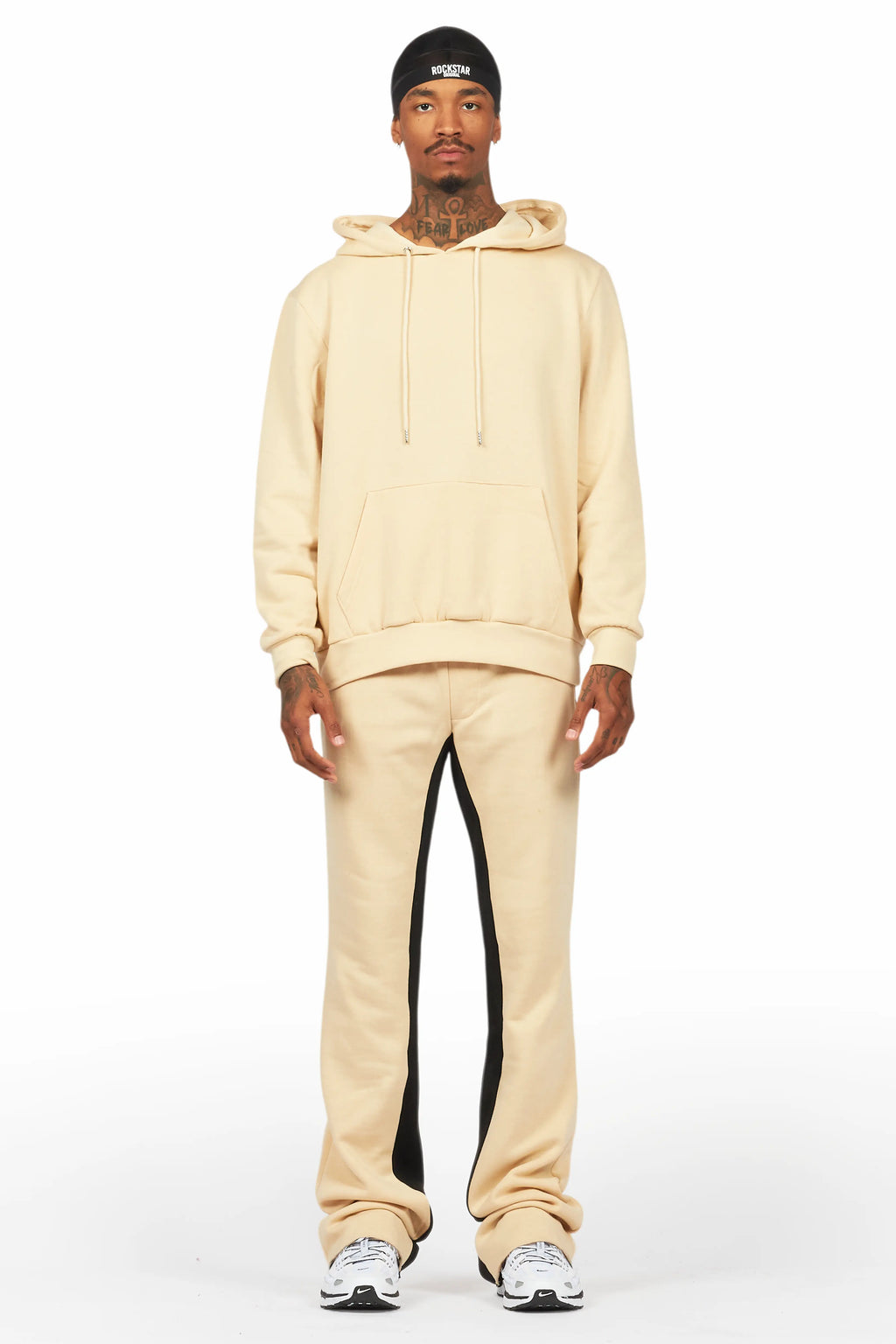 Basic Beige Hoodie/Baggy Track Pant Set