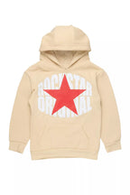Boys Ezra Beige/Red Graphic Hoodie