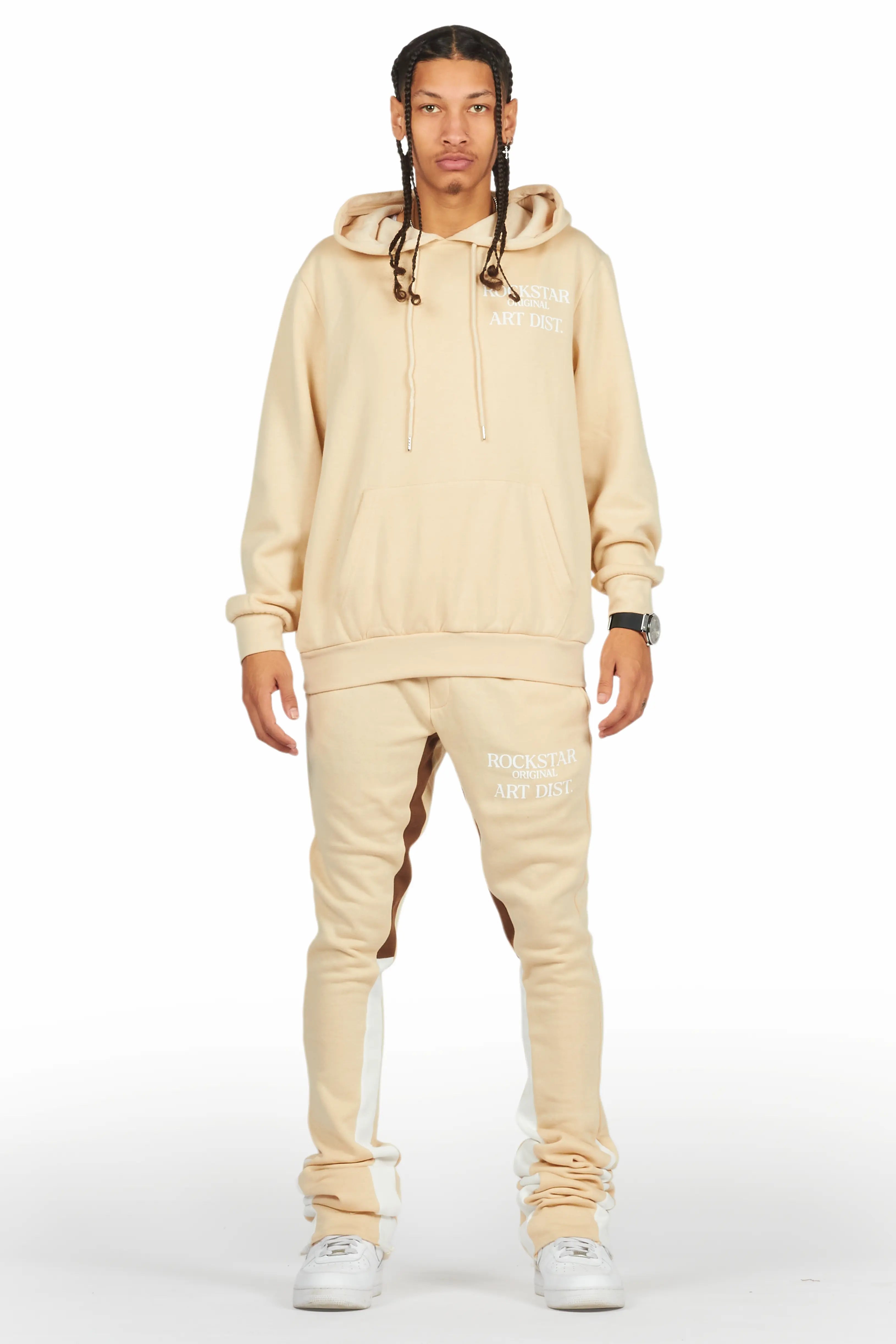 Briggs Beige Hoodie/Super Stacked Flare Track Set