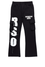 Boys Admir Black Stacked Flare Pant