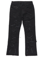 Boys Gawel Jet Black Stacked Flare Jean