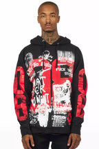 Grill Black/White Distressed Graphic Hoodie