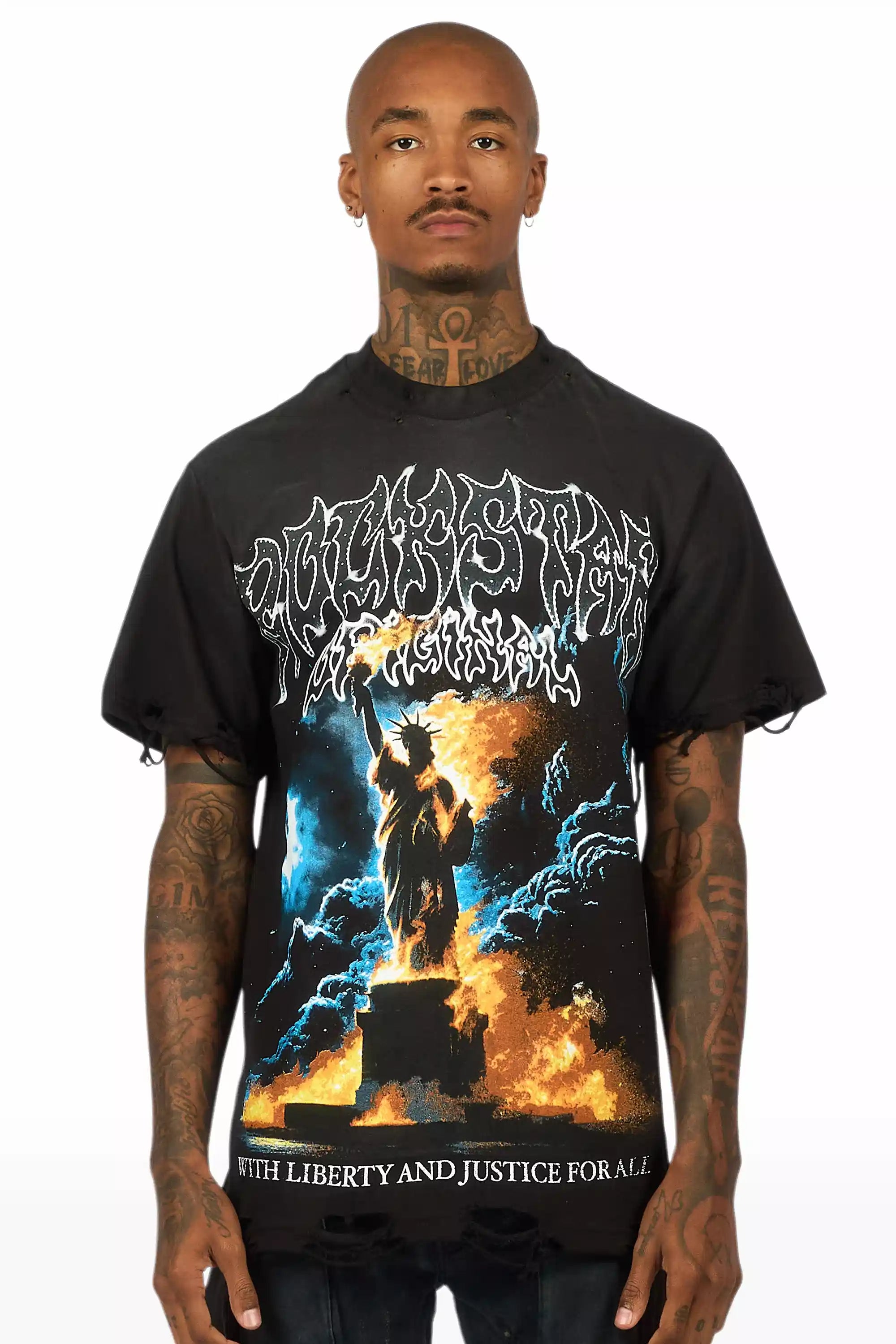 Liberta Black/Multi Oversized Graphic T-Shirt