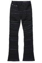 Franko Jet Black Stacked Flare Jean