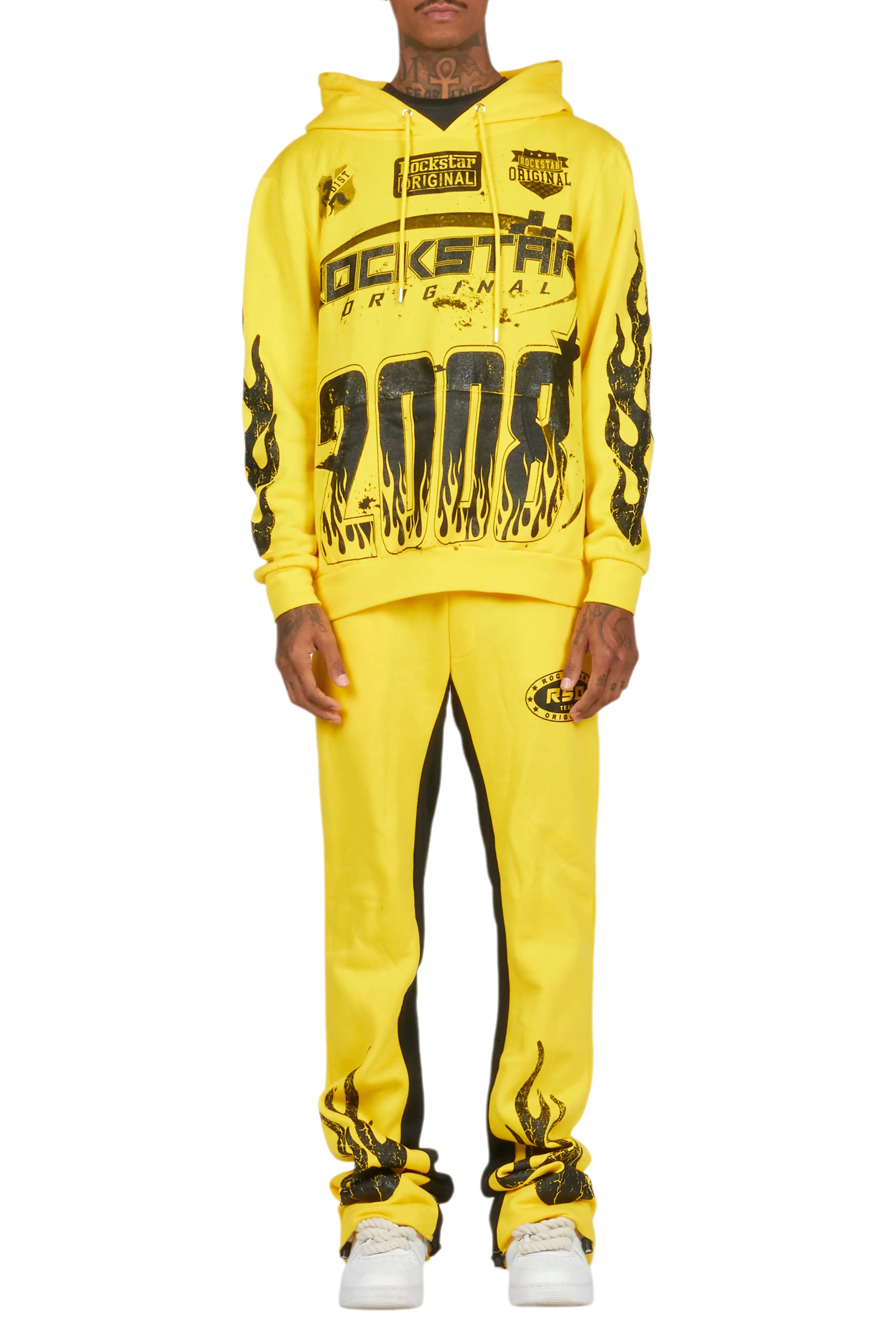 Amos Yellow Hoodie/Baggy Track Pant Set