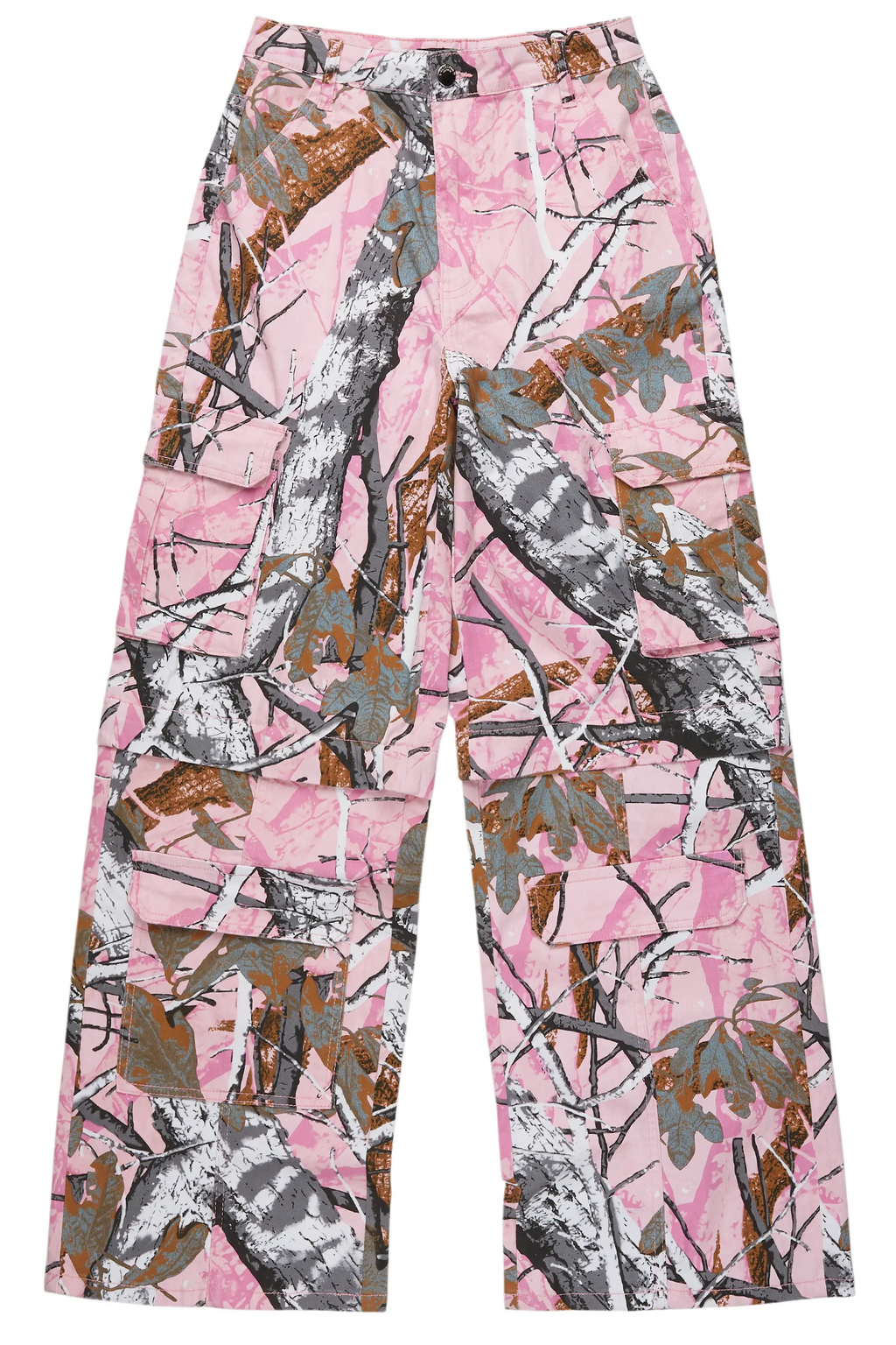 Precious Pink Tree Camo Baggy Stacked Jean