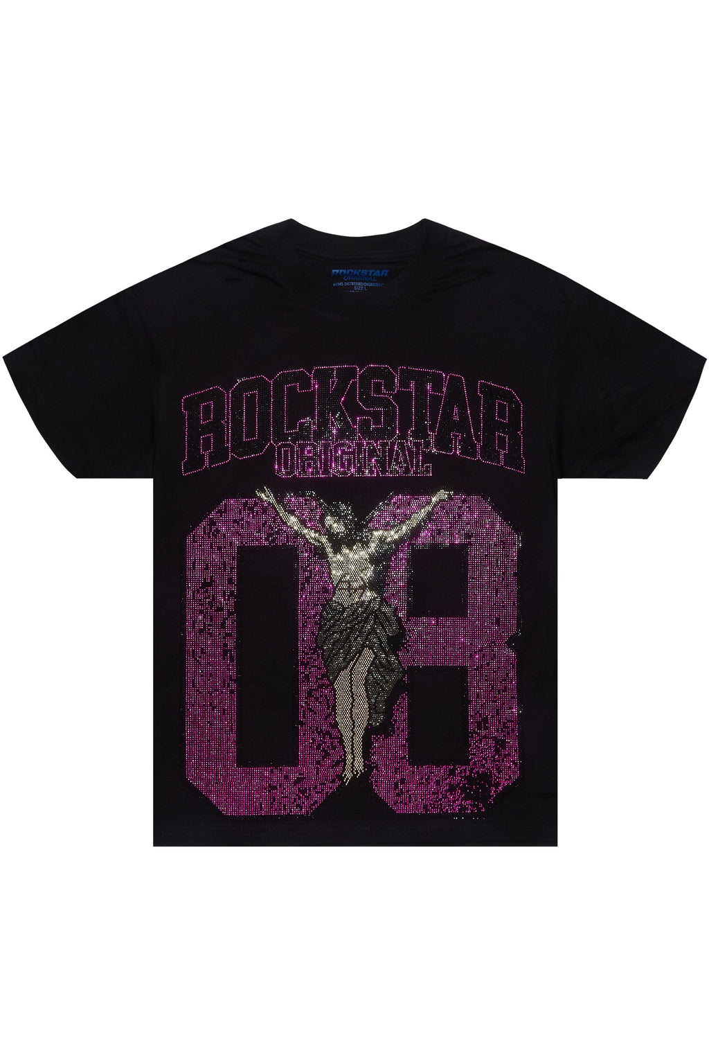 Cavan Black/Pink Rhinestone Graphic T-Shirt
