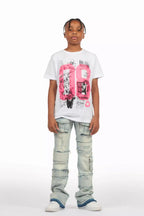 Boys Folant Light Blue Stacked Flare Jean